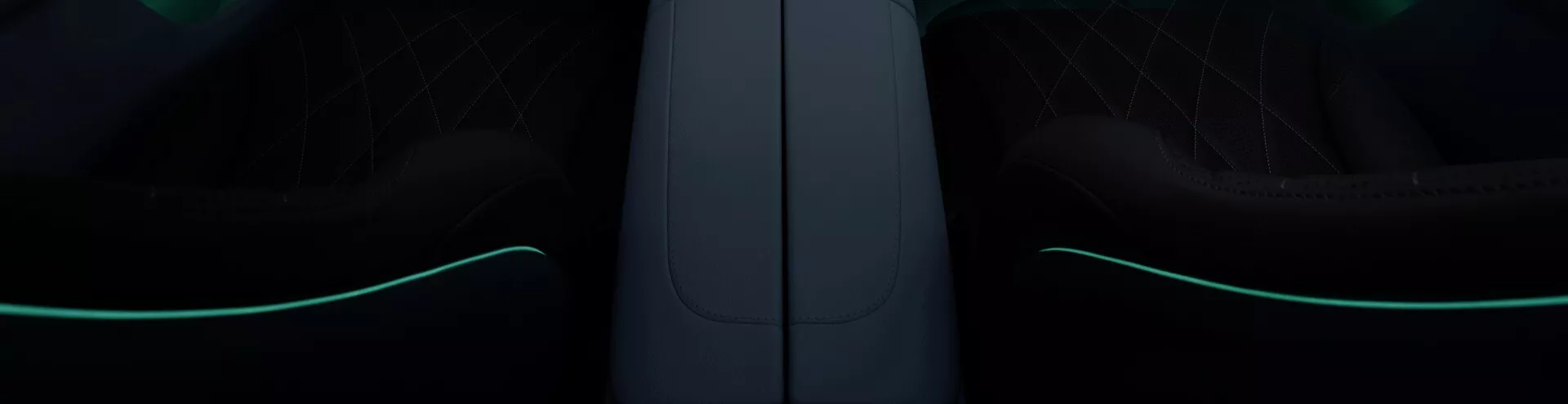 Ambientné osvetlenie, naznačujúce jemný obrys na možnom vonkajšom povrchu Mercedes-Benz EQE-SUV 2023, detaily zastreté tmou